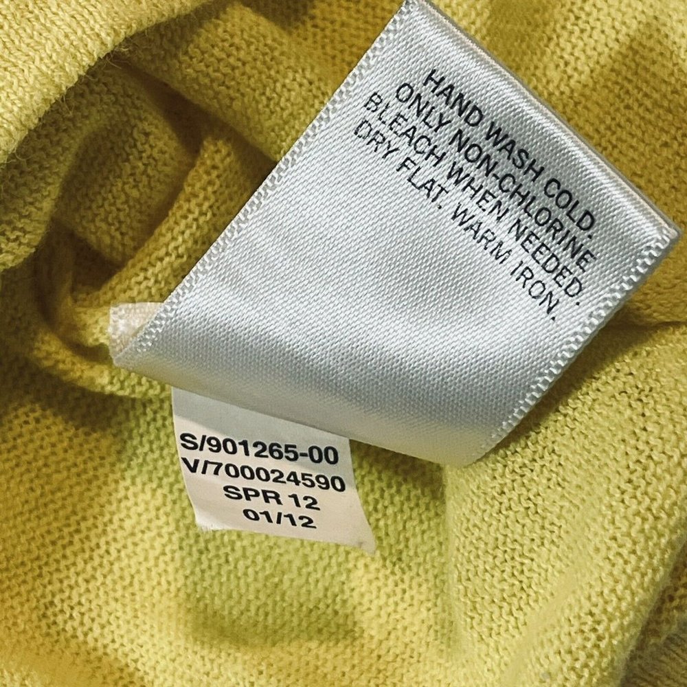 Banana Republic Women Extra Small XS Petite Yellow Linen Blend Beaded Knit - Picture 5 of 6